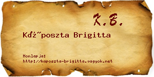 Káposzta Brigitta névjegykártya