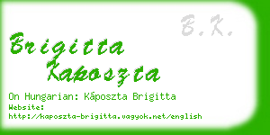 brigitta kaposzta business card