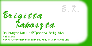 brigitta kaposzta business card